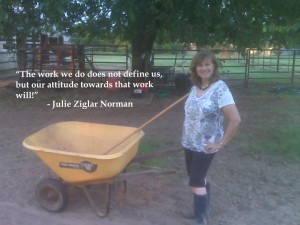 Wheelbarrow with Julie Quote