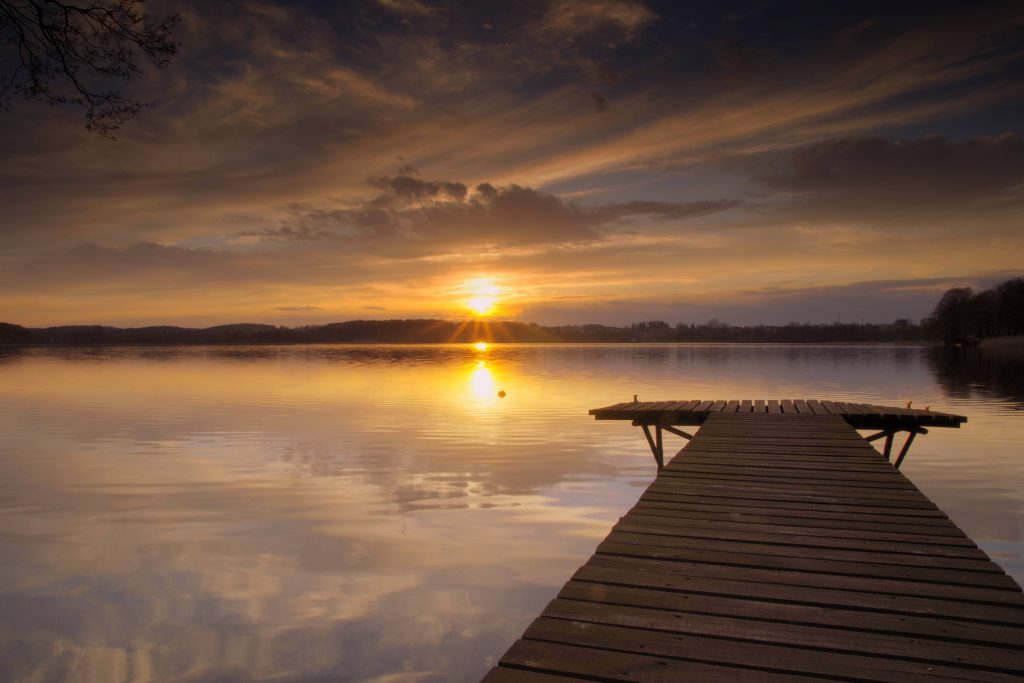 restful lake sunset